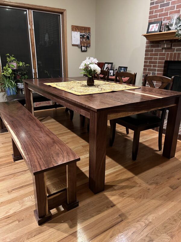 Walnut Table and Bench